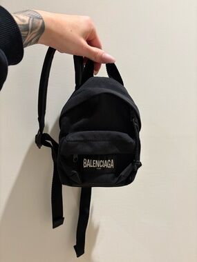 Balenciaga Black Mini Canvas Backpack